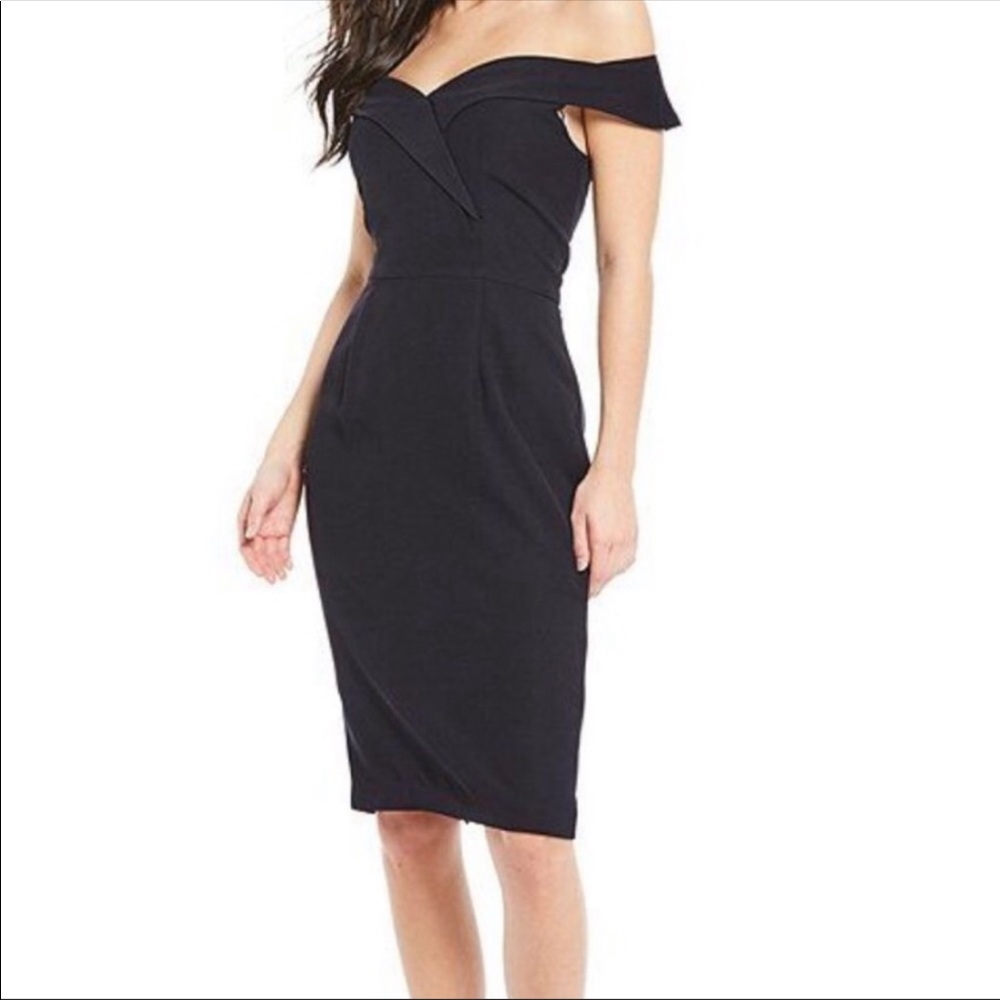 NWT Gianni Bini Lori Off Shoulder Dress Med Navy